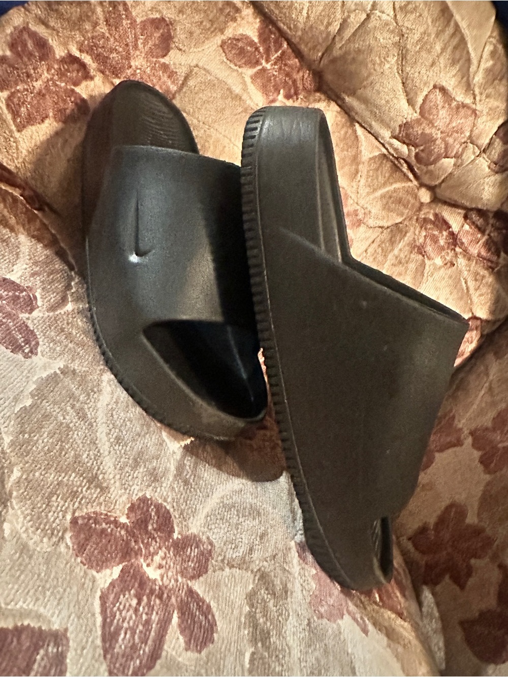 Nike Men's Black Calm Slide Sandals Slip-On with Logo Accent Casual size 11